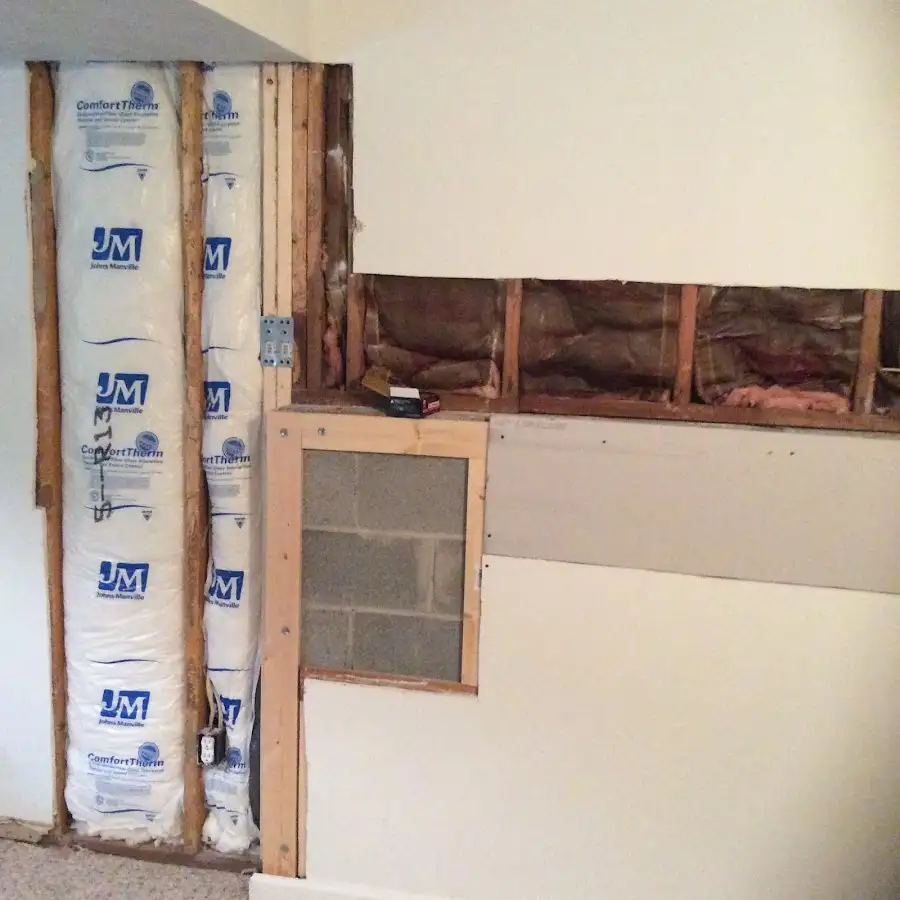 Wall insulation replacement during Contents Cleaning & Restoration in Longwood